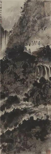 傅抱石 观瀑图