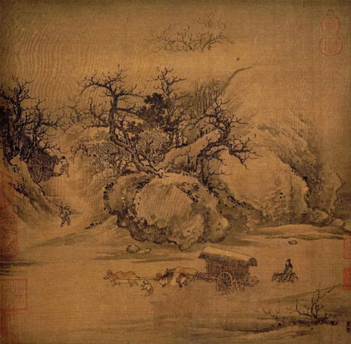 《溪山行旅图》 朱锐 26.2 x 27.3 cm 上海博物馆藏