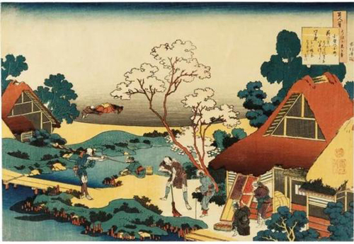 葛饰北斋（1760-1849）《小野小町》，出自“百人一首姥がゑとき”系列。25.1 x 36.8 cm。估价：15，000 - 25，000 美元