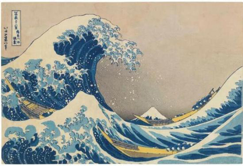 葛饰北斋（1760-1849）《神奈川冲浪里》，出自“冨岳三十六景”系列。24.8 x 37.5 cm。 估价：150，000 - 200，000 美元