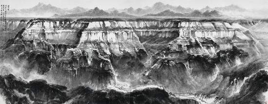   丰碑，600x240cm，中国画，2011年，许钦松