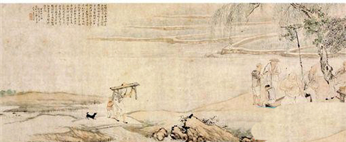 清代王素《村居纳凉图》卷 纸本设色 湖北省博物馆藏