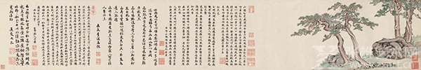 项圣谟（1597-1658） 松花图卷（手卷）清 26 * 152.5cm