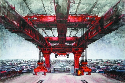  跨越(油画)张曦