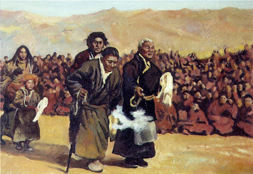 许宁油画《传经》