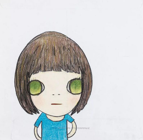 奈良美智（日本，1959年生） 《Untitled》 彩色铅笔 纸本 31.5 x 32 cm. 2005年作 估价：港元 380,000 - 580,000