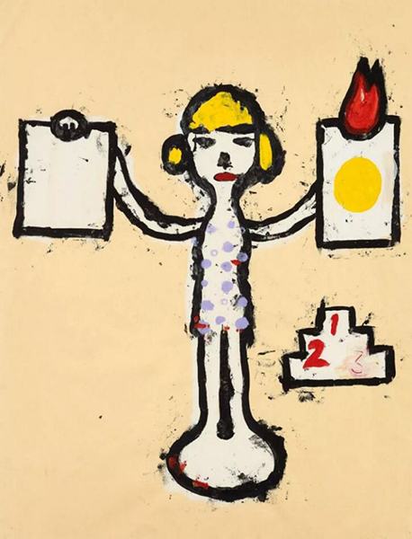 奈良美智（日本，1959年生） 《Untitled》 压克力 纸本 75 x 56 cm. 1990年作 估价：港元 500,000 -700,000