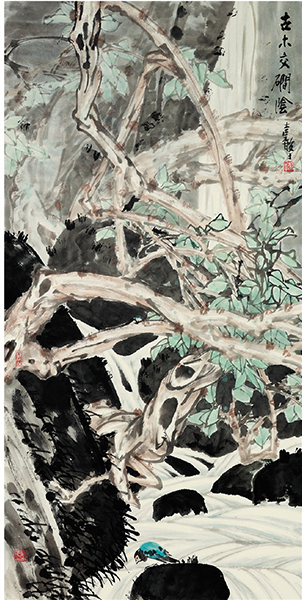  张继馨 古木交涧阴 68×133cm 79岁作
