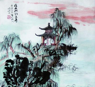 瘦西湖钓鱼台(国画) 陆俨少 陆俨少艺术院藏