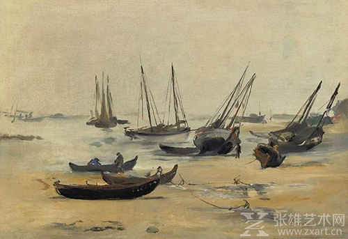爱德华·马奈(1832-1883) 《落潮时的海滩》 油彩 画布 36.3 x 51.4 cm.