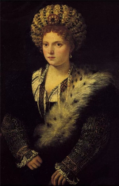   提香 《伊莎贝拉·德·埃斯特》 画布油画 1534-1536 现藏于维也纳艺术博物馆