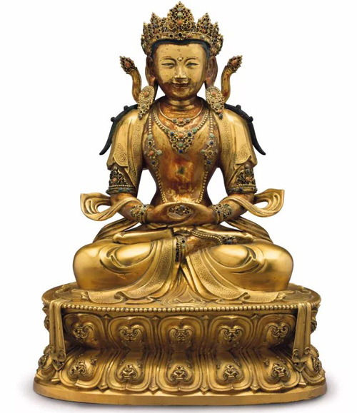 清康熙御制鎏金铜无量寿佛像以2,532,500美元成交