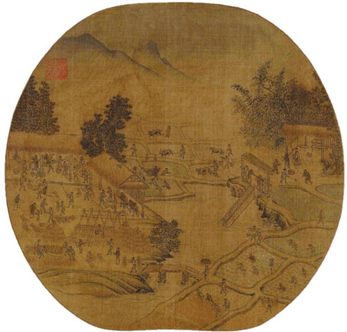 宋杨威（传） 耕获图页24.8×25cm
