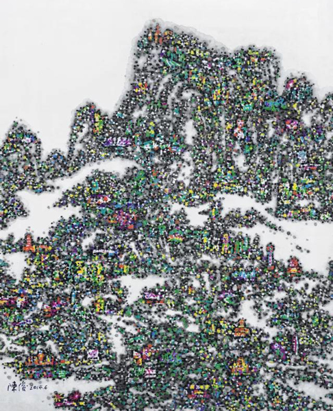 《都市山水NO.1》 110×80cm 宣纸 水墨 丙烯 2014年