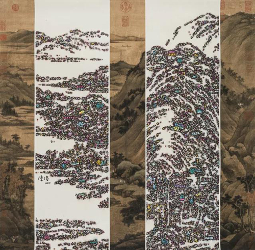 《经典  今典NO.4》 110×112cm 宣纸 水墨 丙烯 矿物色 2015年