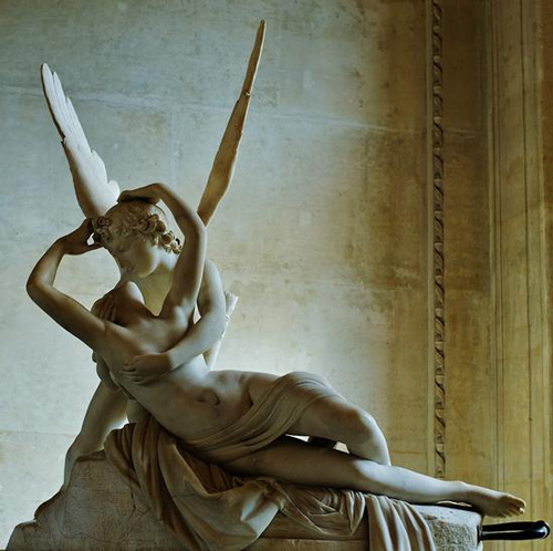 ‘普西莎与爱神’(Psyche Revived by Cupid‘s Kiss)，1787年，Antonio Canova，卢浮宫藏
