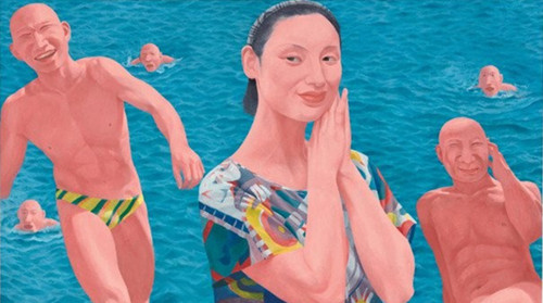 方力钧，《系列二 (之十)》，1992-1993。图片：致谢富艺斯