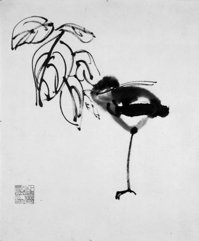   图为汪曾祺的画。汪曾祺的书画作品中的文人意趣与文学作品中的审美气质形成“异质同构”关系。