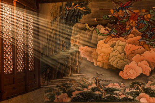 山雨中的寺庙，镜头之下的古建