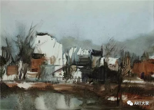 《故园》水彩 77.5x55.7(cm) 姚波 2008