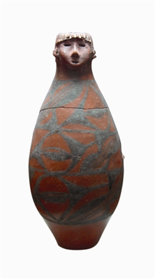 六千年前神秘人头彩陶瓶依旧时尚
