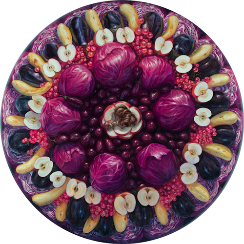 Porte's Offering, Oil on canvas, 36 inches diameter, 2016
