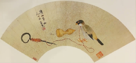 葫芦小雀图（纸本设色）  清  居巢