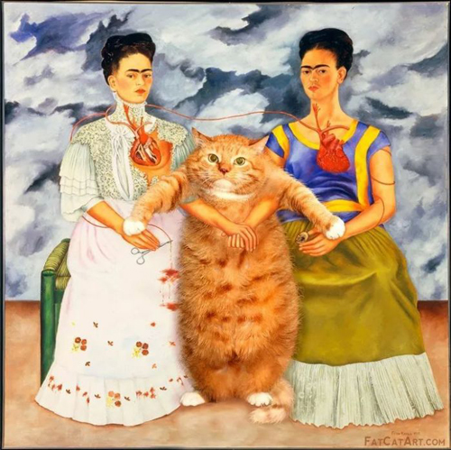 Two Fridas and One Cat