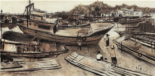 吴志军（广西） 潮已退去·二 100×200cm 油画（第六届全国青年美术作品展作品）