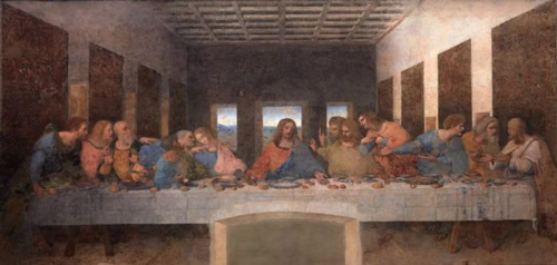 《最后的晚餐》 达·芬奇 湿壁画 1498 年