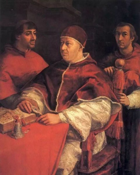 《教皇利奥十世和二主教》 拉斐尔 油画 1518 年