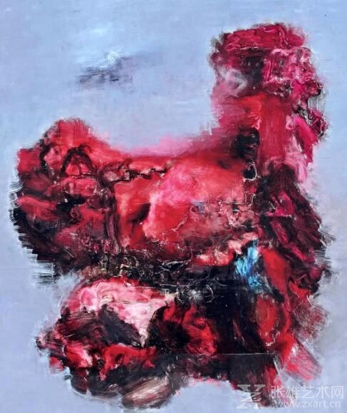 周春芽 红色山石   1999年 布面油画 150×120cm 成 交 价：920万元