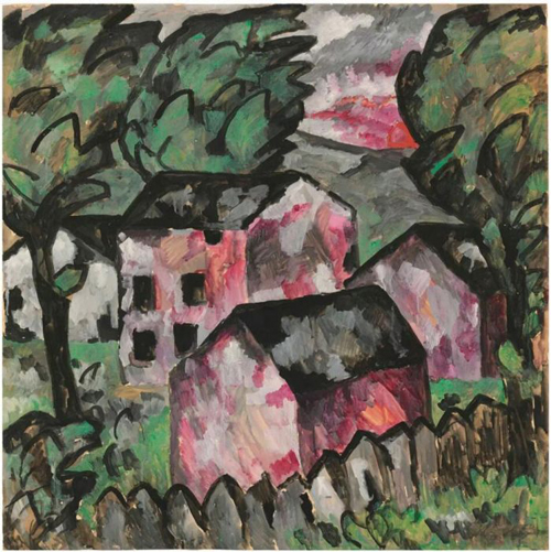 卡济米尔·马列维奇 (1878-1935) 《风景》 水粉 纸本 裱于画板 106 x 106 cm. 1911年作 成交价：英镑 7,883,750 7