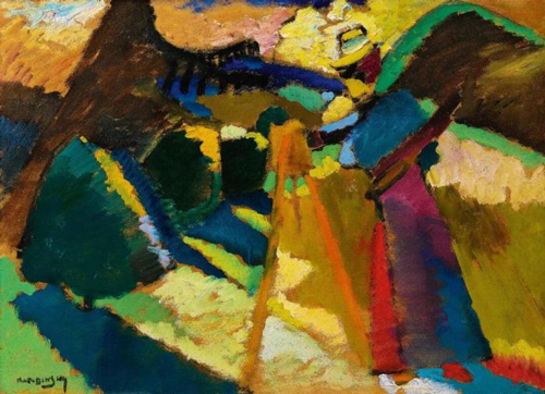 瓦西里·康丁斯基（Wassily Kandinsky） 《在户外画架前作画的加布莉尔·明特》 成交价：530万英镑