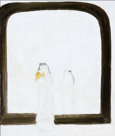 LOT号：1033 常玉 1930年代作 镜前母与子 油彩画布 55×46cm 估价：RMB 13,800,000-18,000,000