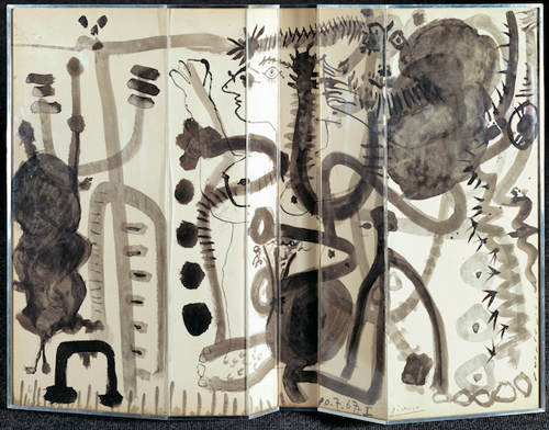 《人物形象》，毕加索（西班牙），纸本水性颜料，1967年