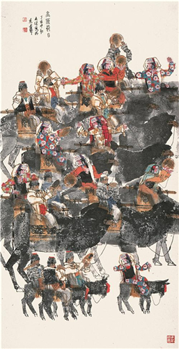 《高原节日》180×96cm 2007年