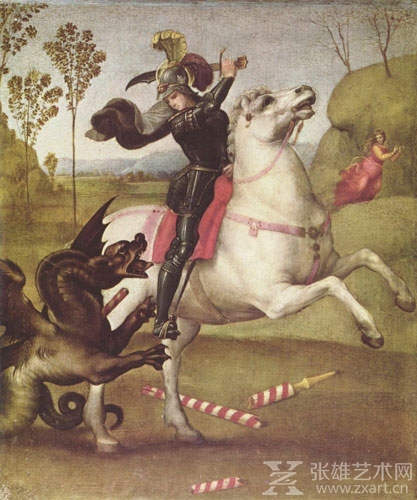 意大利 拉斐尔 圣乔治大战恶龙 1505年 收藏于卢浮宫