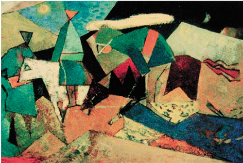 S.Boldbaatar 骑马的法国人 布面油画　1992年  