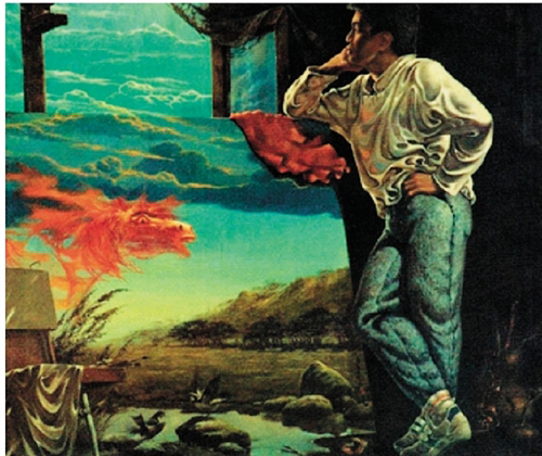 Ts.Olzbaatar 画室 120×135cm 布面油画 1988年