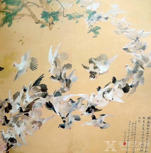 进入白宫的第一幅中国画是他画的,徐悲鸿称其画鸽为"古今第一"