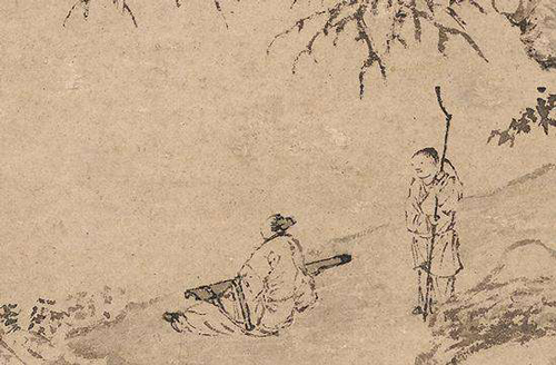 《临流试琴图》