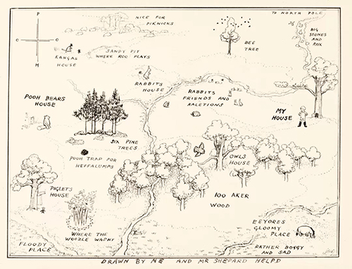 恩纳斯·霍华·谢帕德(E.H. Shephard)  《百亩林原版地图》 估价     100,000 — 150,000  英镑