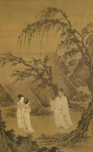 　唐寅《王献之休郗道茂续娶新安公主图》