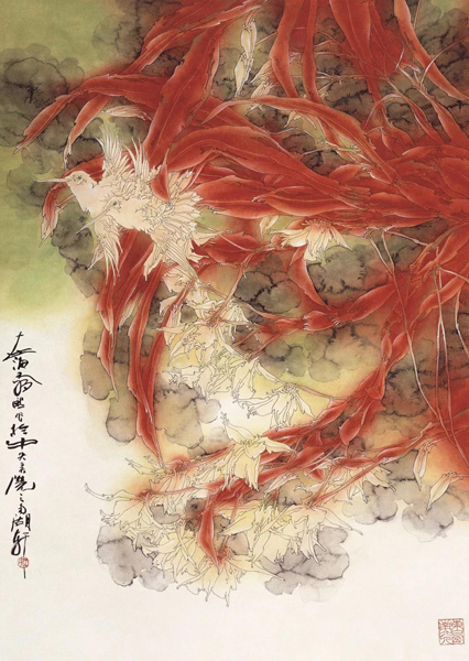 《骄阳之二》66×90cm 纸本设色  2010