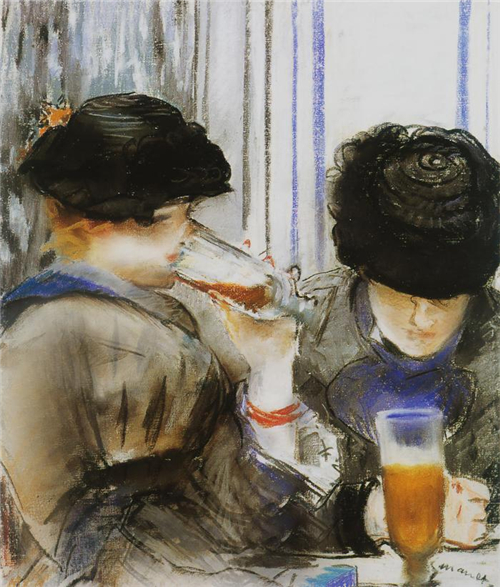 ▲《喝啤酒的两名妇女》
