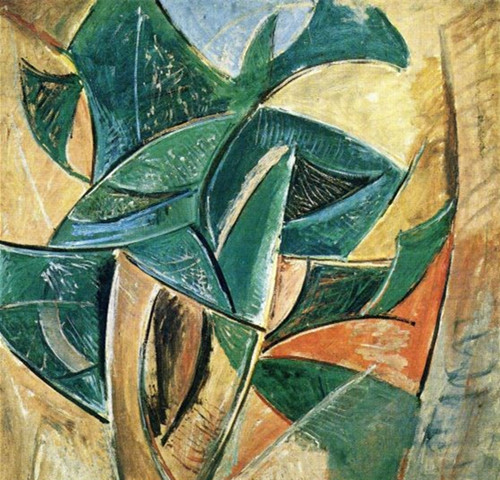 　　毕加索 《树》，47.9 x 62.7 cm，布面油画，1907年