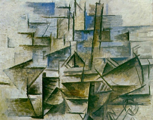 　　毕加索《卡达克斯港》，38x45.5cm，布面油画，1910年