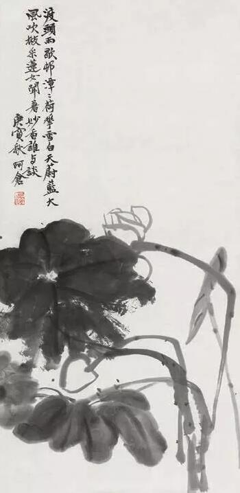 吴昌硕《荷花图》轴