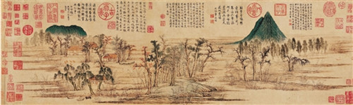  赵孟頫 鹊华秋色图 （画心部分） 28.4×90.2cm 纸本